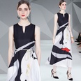 2022 summer new European and American fashion vneck tie print sleeveless dress womens clothingpicture14